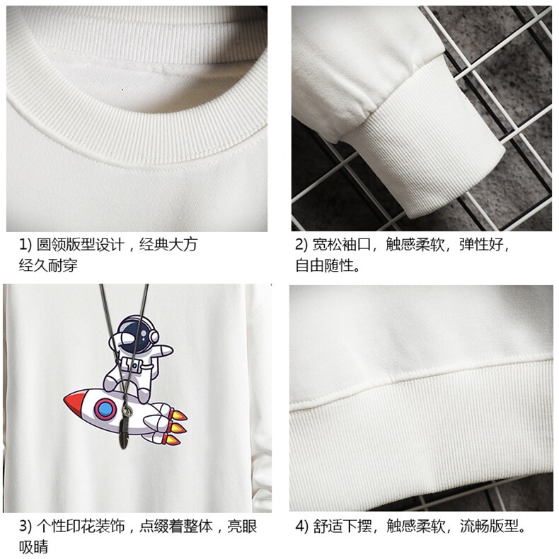 S6158-P28加绒款-P33秋季圆领卫衣男大码韩版宽松长袖外套网格,男装卫衣,电商A040A