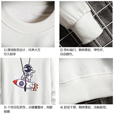 S6158-P28加绒款-P33秋季圆领卫衣男大码韩版宽松长袖外套网格，男装卫衣，电商A040A