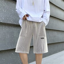 港风夏季男小众设计感褶皱阔腿裤夏季薄款直筒垂感裤子 K3071-P30图片