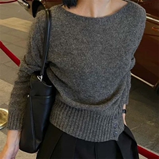 毛衣女洋气羊毛衫秋冬季宽松纯色简约时尚打底衫，女装羊毛衫，泰沅羊绒