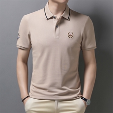 短袖polo衫男2022爸爸夏装宽松t恤半袖纯棉中老年翻领上衣薄，男装T恤，电商B212（原钱塘6029）