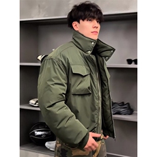 网络图现货美式bomber痞帅飞行员男冬季教练高级感棉服J11-1-P85，男装棉衣，星座715-7