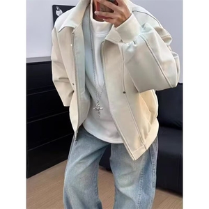 翻领皮衣外套春秋季哈灵顿城市户外工装休闲男女款外套 J259图片