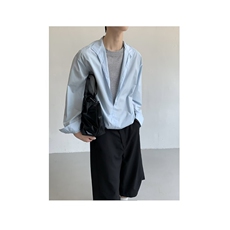 K423-P42男士轻商务长袖正装衬衫25春秋新款纯色大码上衣衬衣，男装衬衫，电商B323A