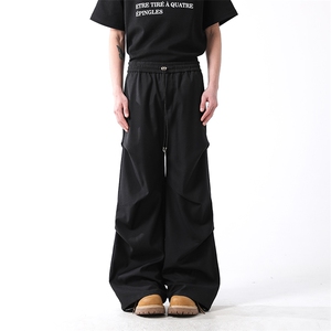 903- WK190 -特P55    S-XXL   【黑色】男女 褶皱西裤2图片