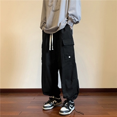 新品秋冬美式工装裤子男潮牌直筒宽松阔腿裤束脚休闲裤KZ3001-P50，男装工装外套，星座222-7