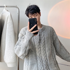 毛衣男秋冬新款港风宽松针织毛衫MYA5-P65，男装针织衫/毛衣，星座214-3