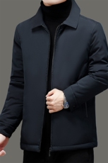白鸭绒羽绒服中年男士翻领冬季保暖宽松休闲羽绒外套DDCQ671-P200，男装羽绒服，电商B212（原钱塘6029）