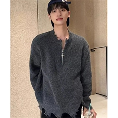美式破坏感毛衣男女秋冬季慵懒风半拉链针织衫潮痞帅外套MY9809，男装针织衫/毛衣，星座1116A（原606A-3）