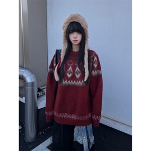 【有货】MY369CC-特P65 费尔岛圣诞毛衣男女情侣装针织衫外套图片