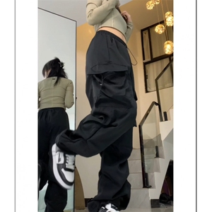 工装裤男美式高街阔腿降落伞兵裤潮牌宽松直筒休闲长裤AK7755-P40图片