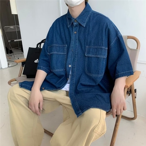 夏季短袖衬衫牛仔衬衣N4706P40图片