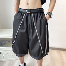 假两件短裤拉链男款夏季小众设计感潮牌宽松休闲五分裤DK0118-P37，男装休闲裤，星座308B-2
