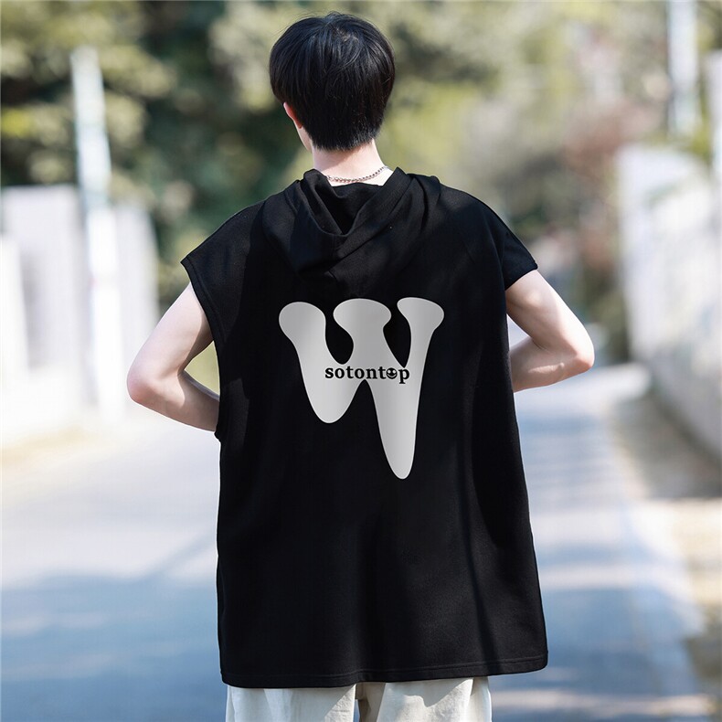 2025夏季新款简约创意字母W印花大码男士休闲短袖T恤B13/P35控49,男装T恤,电商A148