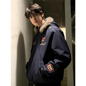 现货 美式复古刺绣徽章座山雕棉衣5045特P85图片