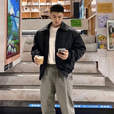 冬装飞行员夹克棉服阔肩厚外套男装冬季宽松翻领棉衣M05/特P70，男装夹克，星座206（原A221）
