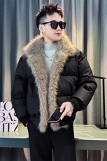 MY568-P148控198面料皮男座山雕棉服冬季新款加绒加厚棉袄外套翻，男装棉衣，星座102A（原电商D309-1）