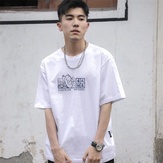 夏装日系卡通印花纯棉圆领短袖T恤T76-P35-X49，男装T恤，电商C309B