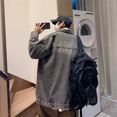 牛仔外套男春秋季高街潮牌休闲夹克港风帅气宽松外套JK0249-P62，男装夹克，星座308B-1