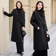 安哥拉红新款英伦中长垂感时尚设计轻奢风收腰气质洋气减龄风衣，女装风衣，时尚俏佳人