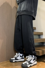 港风本布织裤袋美式卫裤宽松休闲束脚卫裤XZ302B-1-K23305P40，男装休闲裤，星座302B-1