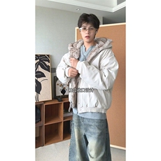 现货高品质美式高街冬季重磅硬挺短款座山雕毛领棉衣男女加厚外套，男装棉衣，电商A443