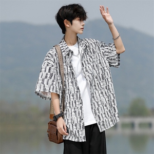 8XL-M花衬衫男款短袖夏季冰丝薄款花衬衣大码寸衫外套DC28013P38图片