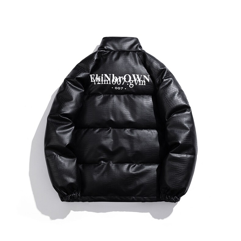 白底鳄鱼纹棉衣男手塞棉夹克PU皮棉服外套男8507P120控158,男装夹克,星座227-7
