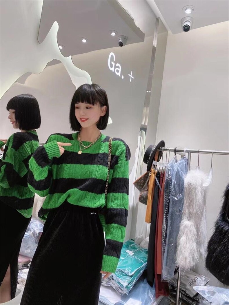 彩条毛衣，女装针织衫/毛衣，TANG.+