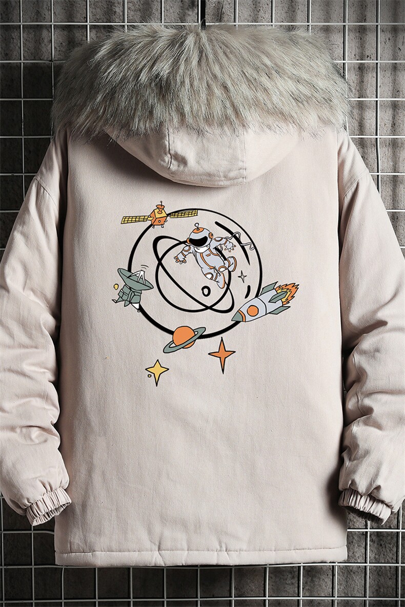MM48142-P130冬季大毛领衣男士大码加厚袄男服网格挂拍,男装棉衣,电商A040A