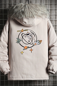 MM48142-P130 冬季大毛领衣男士大码加厚袄男服 网格挂拍图片