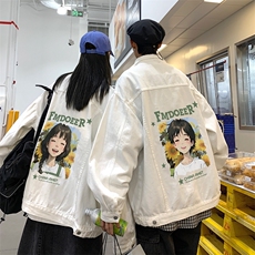 2024秋季港风大码不一样印花情侣牛仔夹克外套男JK516-P65控价88，男装夹克，星座912-1（原星座914-5）