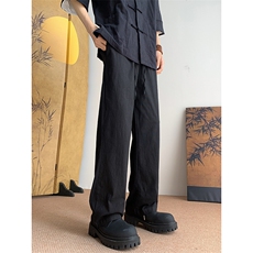 8XL-M特大码肌理感冰丝薄款休闲裤长裤男宽松百搭情侣裤K919P58，男装休闲裤，电商D206-1