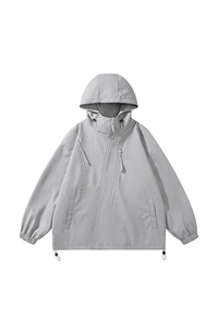 秋季新款二开宽松夹克男纯色冲锋衣外套DSA157B-JK7834-P68图片