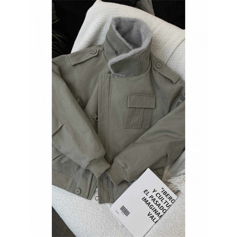 现货！ 龙叨叨纯棉大毛领加绒加厚夹克棉服 1005-Q02-P138控210图片