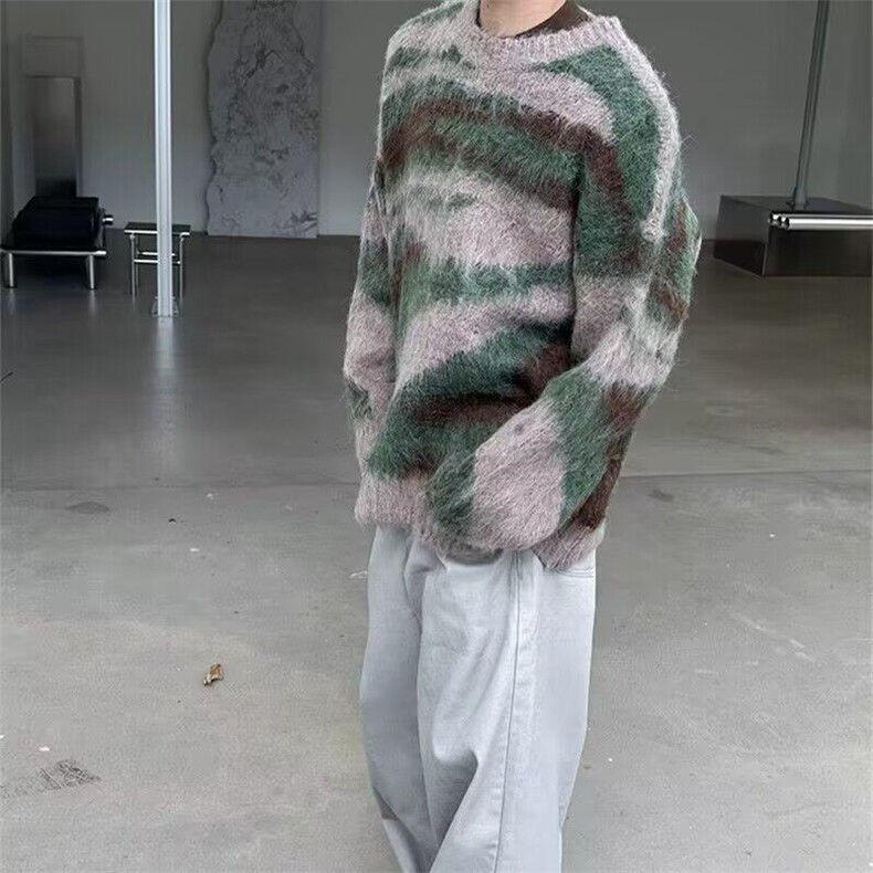 【有货】DM5647-P50美式撞色毛衣男秋冬季慵懒风加厚针织衫上衣,男装针织衫/毛衣,星座603-2