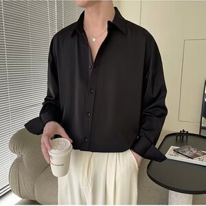 衬衫长袖男士寸衫痞帅休闲上衣高级感垂感免烫衬衣XXC14图片