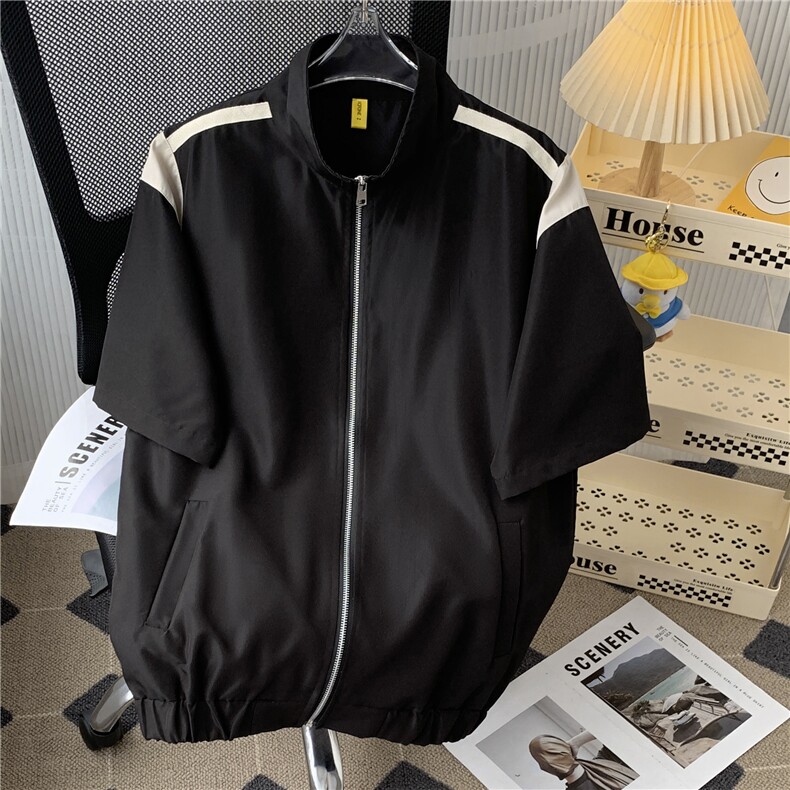 港风夏款男运动套装短袖夹克五分短裤运动套装TZ152P55,男装牛仔裤,星座1013-1