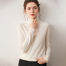 2025年秋季常规款常规套头舒适时尚百搭通勤高翻，女装针织衫/毛衣，宛咚羊绒