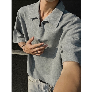 夏季新品 老钱风宽松休闲POLO衫短袖T恤上衣男 H1083 特P35图片