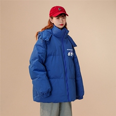 中性风22冬季新品字母印花连帽面包服棉服宽松棉衣MY201P115控148，男装棉衣，A247A