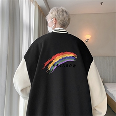 摇粒绒棒球服男大码开衫卫衣男夹克BF86064-P65，男装夹克，电商A040