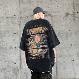 2025年夏季复古水洗T恤美式重磅力推XZ517A-BK1183P38，男装T恤，星座517A