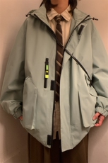 新款连帽冲锋衣夹克男港风潮流宽松休闲外套JK2306-P68，男装夹克，星座717