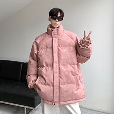 港风PU皮复古做旧设计钢印棉衣男MY77096P130控198抖控228，男装棉衣，星座227-7