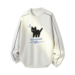 得物供货、复合重磅420克现货圆领卫衣宽松HD019-1-YLT25326-P35图片