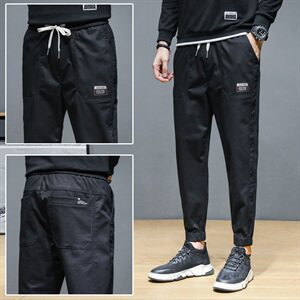 2021韩版潮流休闲裤男士潮牌束脚工装裤宽松运动长裤男K703-P45图片