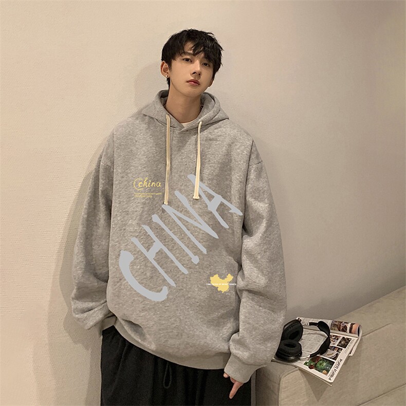 纯棉连帽卫衣男大码运动帽衫宽松薄WY2208-P35,男装卫衣,电商A040