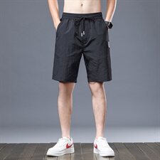 短裤男夏季潮流冰丝速干休闲宽松直筒运动五分裤沙滩裤子Z106-P30，男装休闲裤，星座509