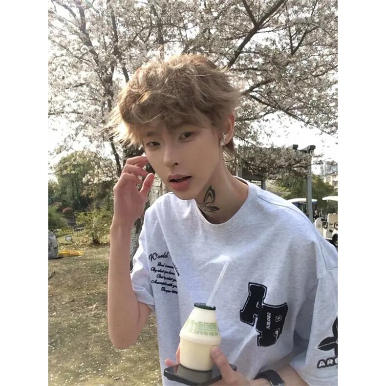 网图有货美式字母印花短袖宽松T恤男印花A489-P25刺绣A450-P35，男装T恤，星座1505